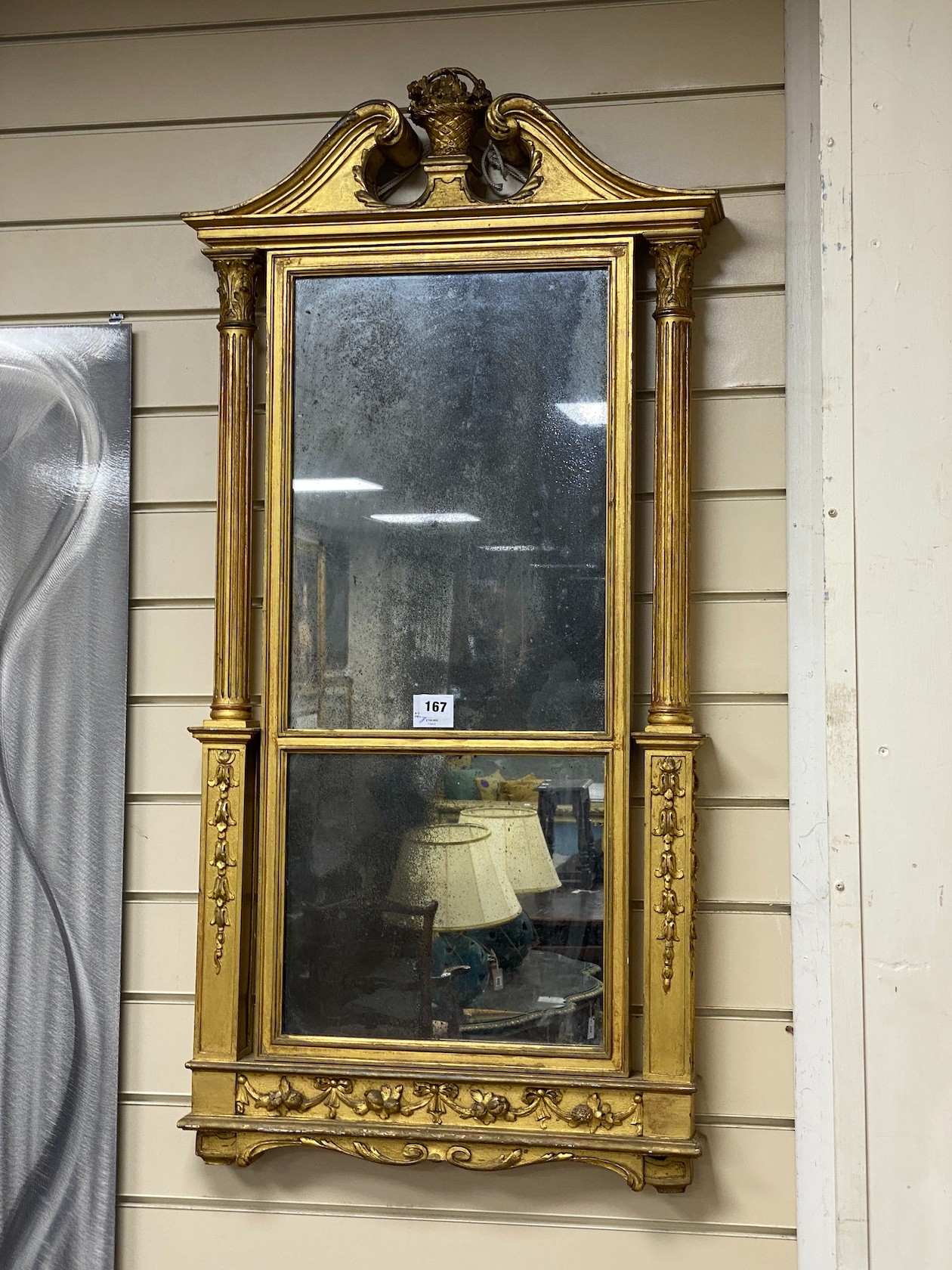 A George III giltwood pier glass
